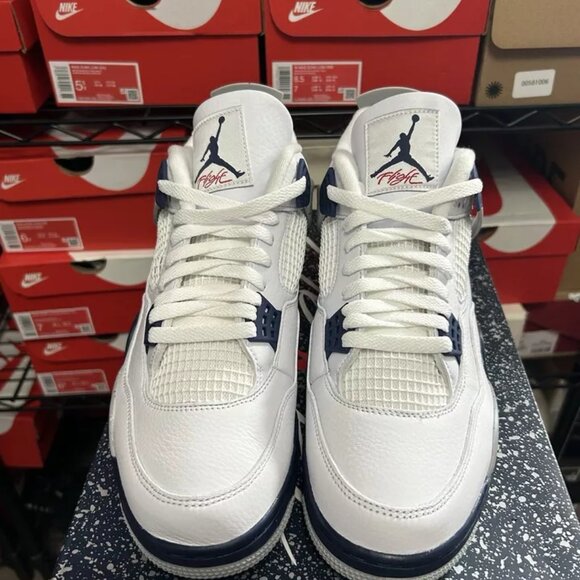Nike Midnight Navy Air Jordan 4 Retro Blue White Gray DH6927-140 Men's FAST SHIP - Picture 5 of 6